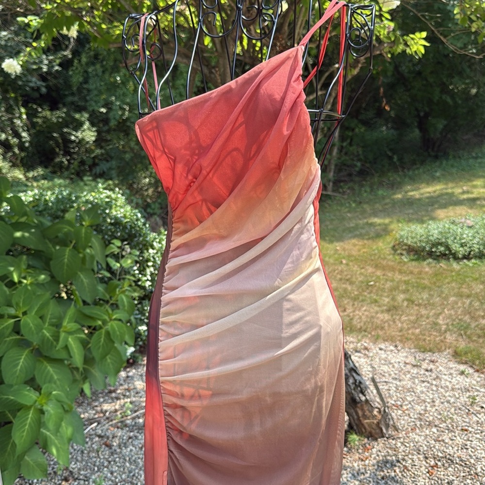 Pull & bear one shoulder ombre maxi dress - Picture 4 of 6